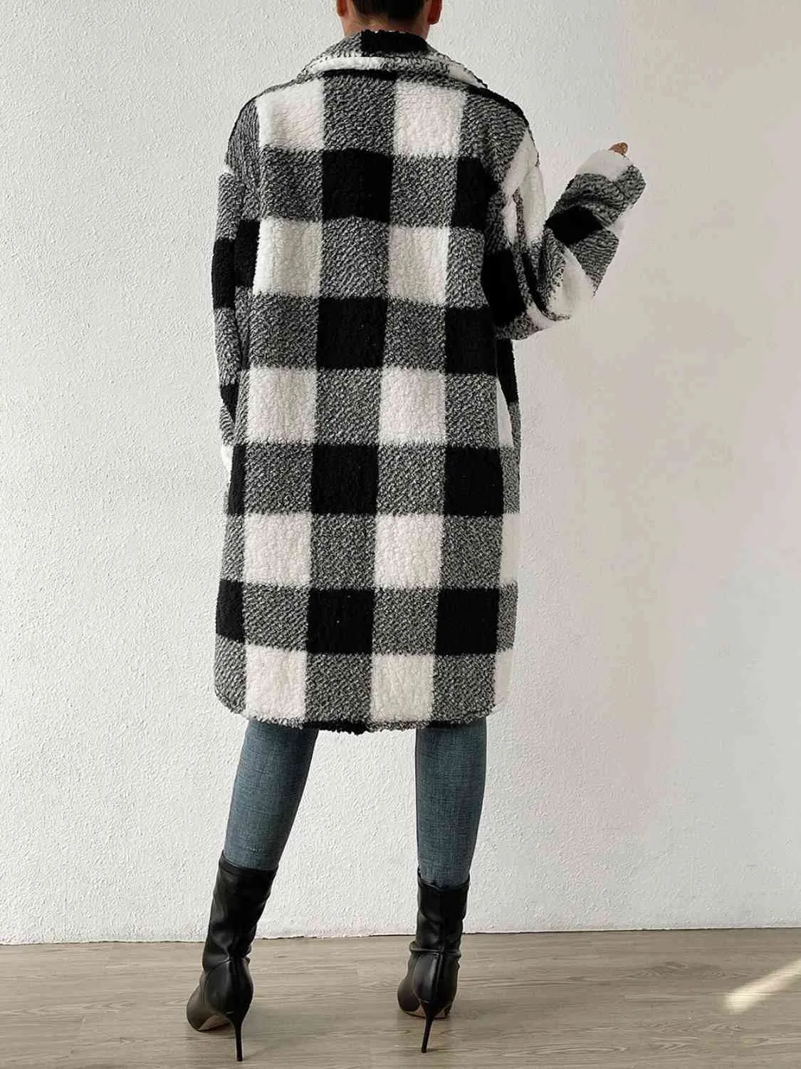 5 Plaid Lightweight Plush Longline Shacket